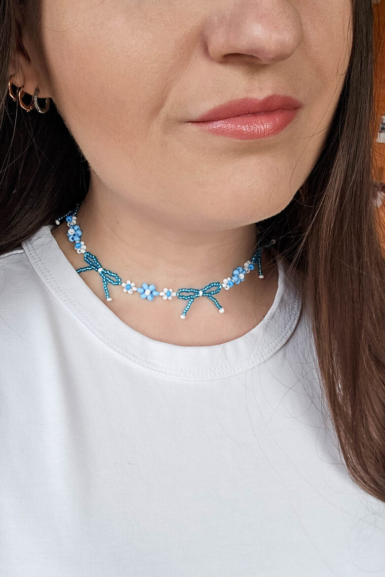 Beaded Bow Necklace