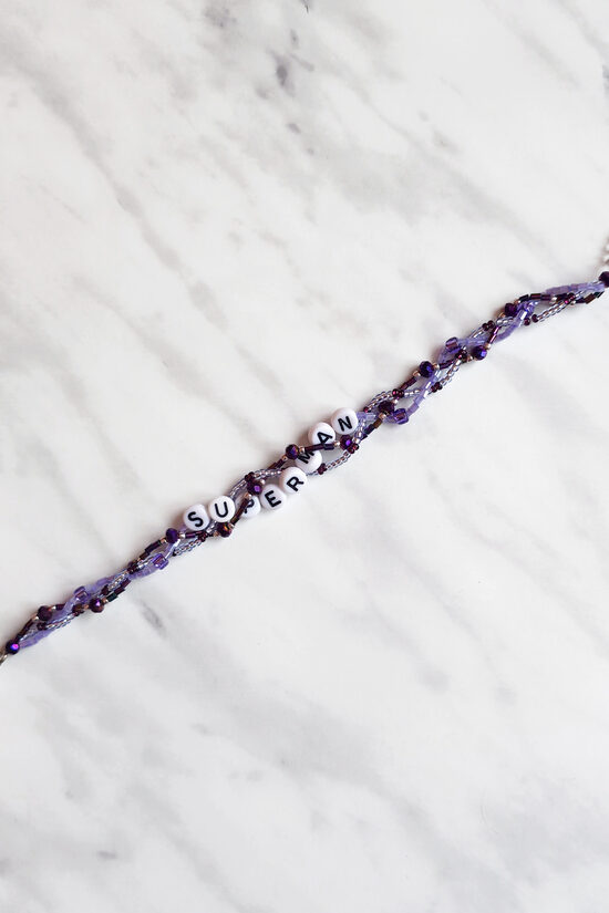 LONG Superman Bracelet  (20cm +5cm chain / 7.8in +2in chain)