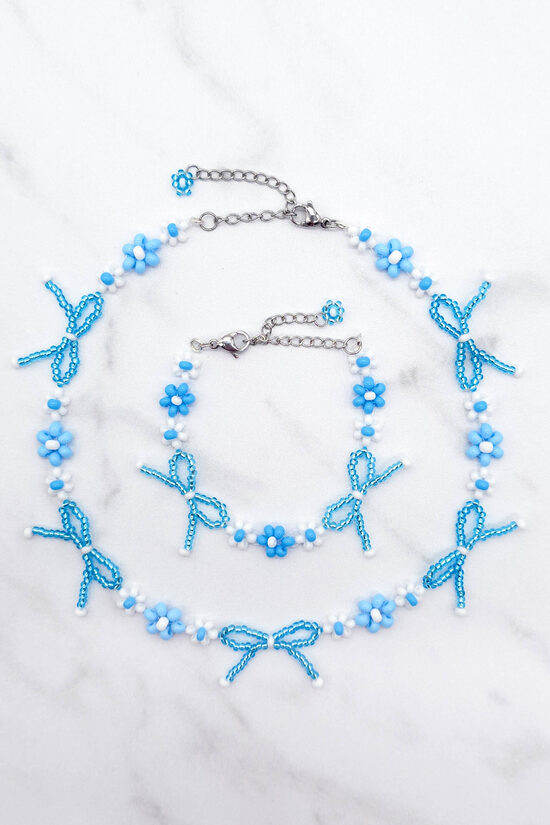 Beaded Bow Set NECKLACE + BRACELET